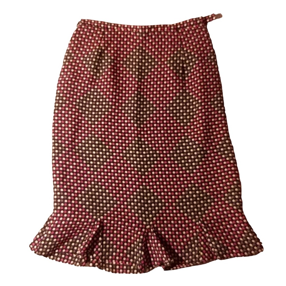 Optical illusion polka dot/argyle skirt